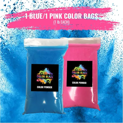 Miniatura 5 de Color Blaze Polvo de revelación de género para bebé, 1 libra de color azul y 1 libra de color rosa, para niños o niñas, para el desgaste del Azul
