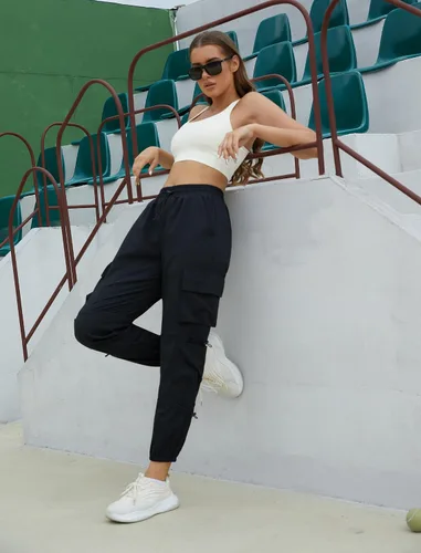 Miniatura 4 de Pantalones cargo de secado rápido, ligeros, tácticos, con 6 bolsillos, para mujer, cintura elástica y resistente al agua