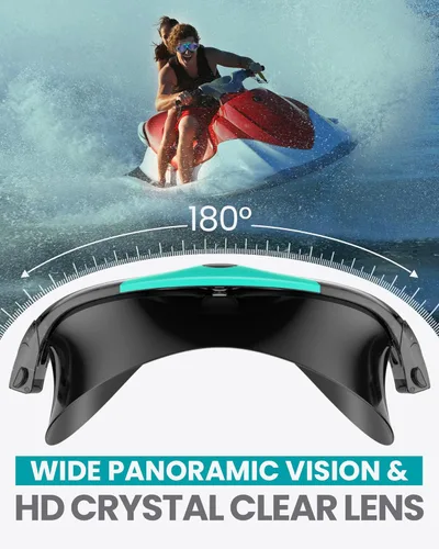 Miniatura 3 de OutdoorMaster Máscara de natación - Máscara de natación de visión amplia y gafas antivaho impermeable Espejo Bg-azul
