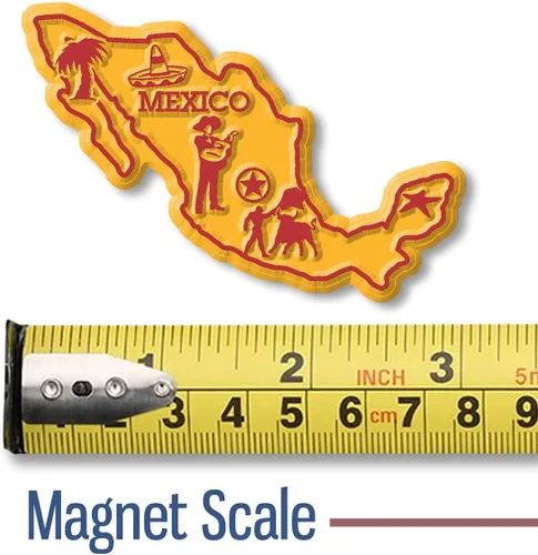 Miniatura 2 de Imán de mapa pequeño de México por Classic Magnets, recuerdos coleccionables de goma 3D estilo vintage y regalos fabricados en los Estados Unidos