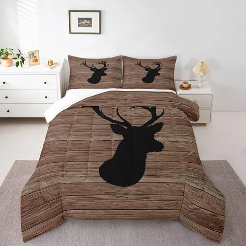 Miniatura 32 de Juego de ropa de cama de oso para niños y adolescentes, juego de edredón de animales salvajes para niños, adolescentes, naturaleza, vida silvestre