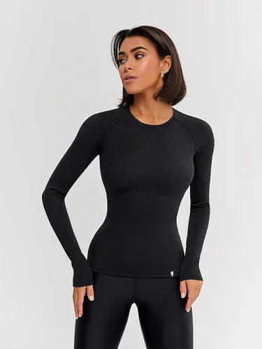 Miniatura 9 de Bona Fide Camisetas de compresión para mujer, camiseta corta de manga largacorta para mujer, diseñada para gimnasio, entrenamiento y correr