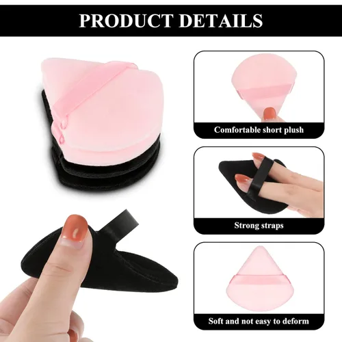 Miniatura 4 de Esponja para polvo de cara con forma de triángulo, 12 piezas, para polvo suelto, suave, base cosmética, esponja mineral para productos en polvo