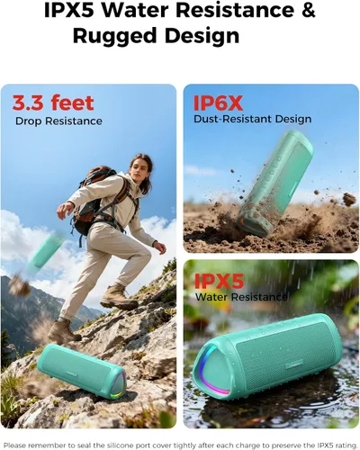 Miniatura 4 de Altavoz Bluetooth, sonido HD de 20 W, inalámbrico portátil, IPX5 impermeable, hasta 24 horas de reproducción, TWS, para hogar, fiesta, exterior