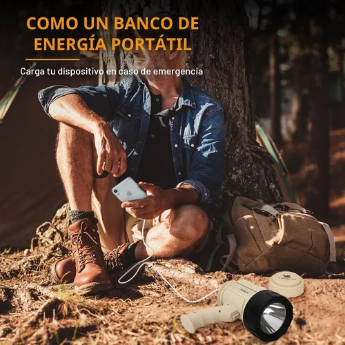 Miniatura 7 de YIERBLUE Linterna de Foco Recargable con LED de 1000000 Altos Lúmenes, Foco de Largo Alcance Impermeable IP67, Foco de Mano Resistente a Impactos
