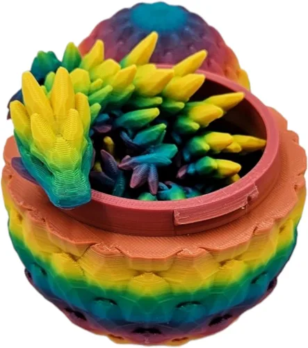 Miniatura 6 de Huevos de Dragón Impresos en 3D con Articulaciones de Gemas - Figuras de Dragón Vibrantes para Alivio de ADHD, Autismo y Ansiedad - Articulaciones