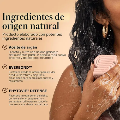 Miniatura 3 de Kitsch Barra de champú de aceite de argán – Champú reparador para el cabello para hombres y mujeres – Fortalecimiento, cuidado nutritivo