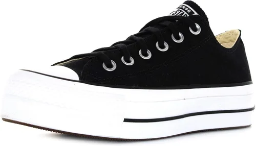 Miniatura 4 de Converse Chuck Taylor All Star Low Top (versión internacional), tenis deportivos para mujer de EE. UU, Elevador de lonaNegroBlancoBlanco