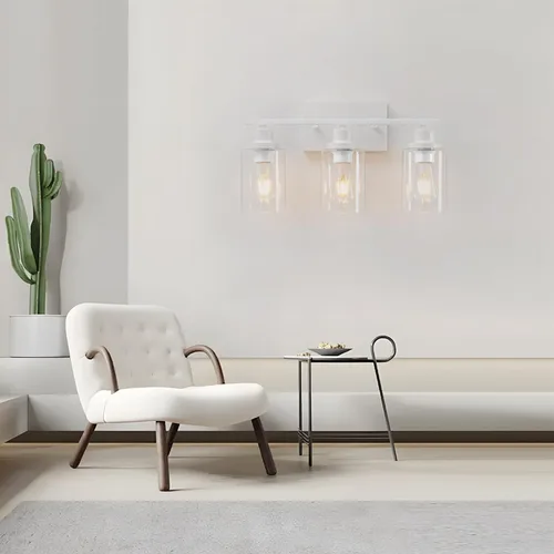 Miniatura 4 de Luminaria de 3 Luces Blancas para Baño, Luz de Tocador Sobre Espejo, Apliques de Iluminación de Pared Modernos, Lámpara de Pared Industrial Rústica