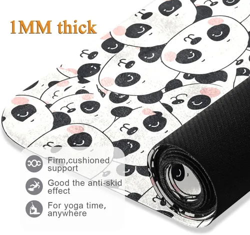 Miniatura 5 de Cute Pandas Yoga Mat Non Slip Thick Kids Eco Friendly Rubber Workout Foldable Yoga Mat Women Exercise