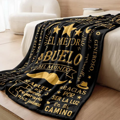 Miniatura 3 de Givetoyou Regalos de Abuelo en español, Regalo para Abuelo, El Mejor Abuelo Del Mundo, Regalos de Abuelo de Nietos, Manta de Abuelo de 60 x 50 Manta