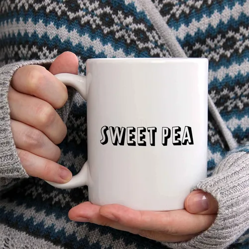 Miniatura 2 de Taza de café Sweet Pea – Taza de cerámica personalizada con nombre, taza personalizada, regalo personalizado de cumpleaños/Navidad, regalo