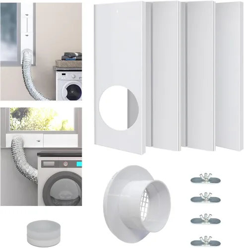 Kit de ventana de ventilación de secadora para manguera de ventilación de secadora de 4 pulgadas de diámetro, kit de ventilación ajustable para
