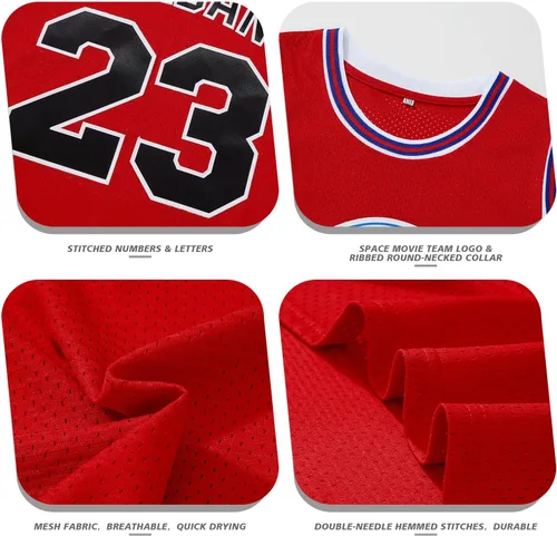 Miniatura 2 de Camiseta de baloncesto para hombre #23 camisetas de película espacial de los años 90 para Halloween, hip hop, ropa de fiesta, camisas deportivas