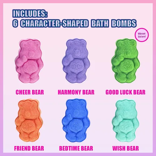 Miniatura 2 de Care Bears Paquete de 6 Bombas de Baño con Aroma a Chicle - Edades 3+ Bombas de Baño Moldeadas de Personajes – Colores Divertidos y Brillantes