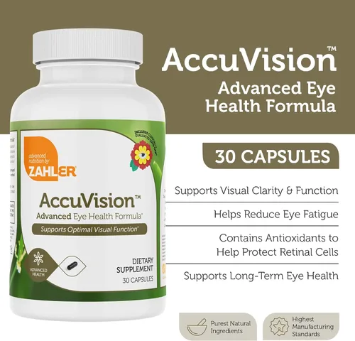 Miniatura 4 de Zahler AccuVision, fórmula avanzada para la salud ocular, 30 cápsulas