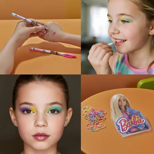 Miniatura 6 de Set de cosméticos Barbie para niñas, incluye maquillaje de uñas, labios, ojos y mejillas, juego de belleza seguro y no tóxico de Townley Girl