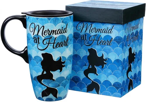 Miniatura 11 de DUSVALLY Taza de Café de Cerámica Taza de Viaje Regalo con Tapa 17oz, Taza de Té con Asa para Latte, Capuchino y Cacao, Tazas de Café de Porcelana