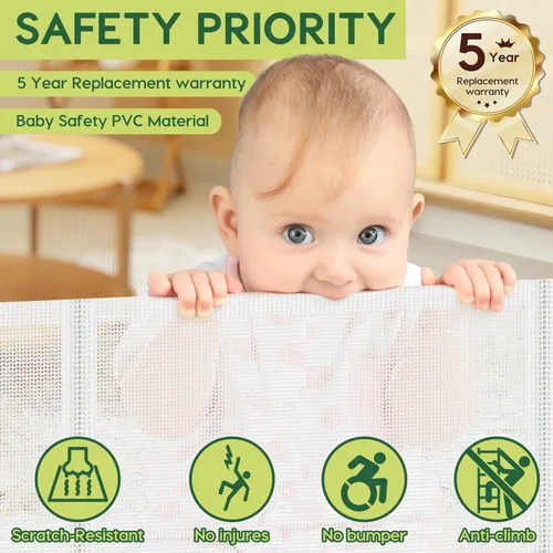 Miniatura 6 de Puertas de bebé retráctiles reforzadas de 55" de ancho para puertas para prevenir que se arrastre, puerta retráctil para exteriores, puertas