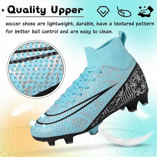 Miniatura 2 de RDYLBU Kids Soccer Cleats Boys Girls Football Cleats Turf Soccer Shoes AGFG