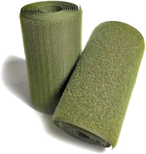 Miniatura 75 de Cinta de gancho y bucle de 4 pulgadas de ancho, verde follaje, para coser, no adhesiva, de 1 yarda de largo, cinta de gancho y bucle de nylon verde