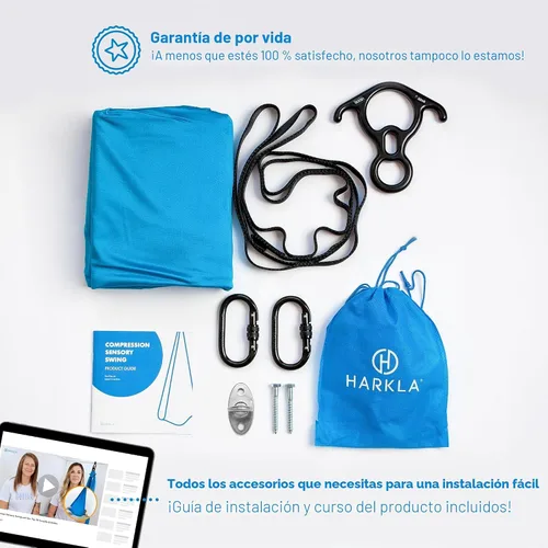 Miniatura 7 de Harkla Columpio sensorial para niños y adultos, soporta 300 libras, columpio sensorial para interiores y exteriores para un efecto calmante similar