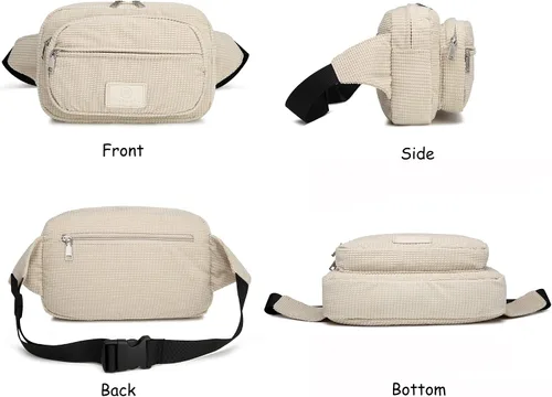Miniatura 5 de Ibalulu Riñonera cruzada para mujer a la moda, bolsa para cinturón grande de 5 litros, bolso de pecho con correa ajustable, riñoneras de moda