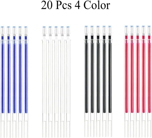 Miniatura 3 de Bolígrafos borrables con calor, 4 bolígrafos de marcado de tela con 20 recambios para acolchar, costura, telas, telas de costura, lápices de tiza a