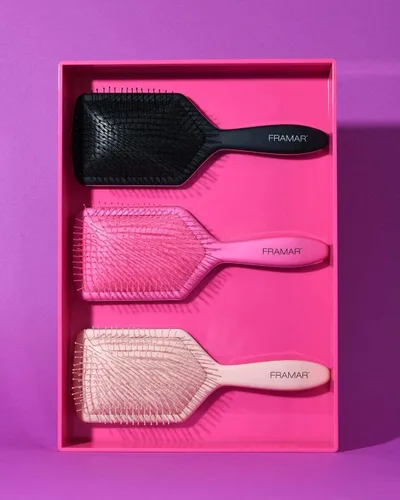 Miniatura 5 de FRAMAR Cepillo de pelo de paleta para mujeres, cepillo húmedo para cabello grueso, cepillos de cabello húmedo para mujeres, cepillo desenredante