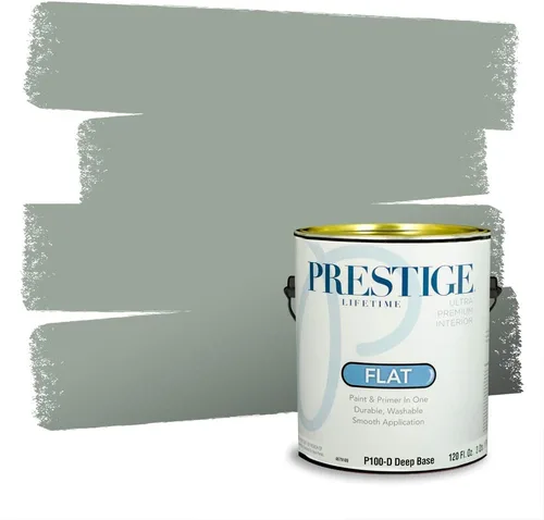 Miniatura 15 de Prestige Paints - Pintura exterior e imprimación en uno, 1 galón, plano, compatibilidad comparable con el color menta «Whipped Mint» de Behr