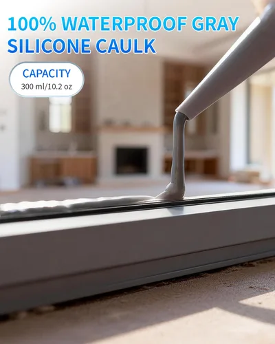 Miniatura 5 de Calafateo y sellador de silicona gris, sellador de silicona 100% impermeable, a prueba de contracción y grietas, calafateo de silicona para cocina