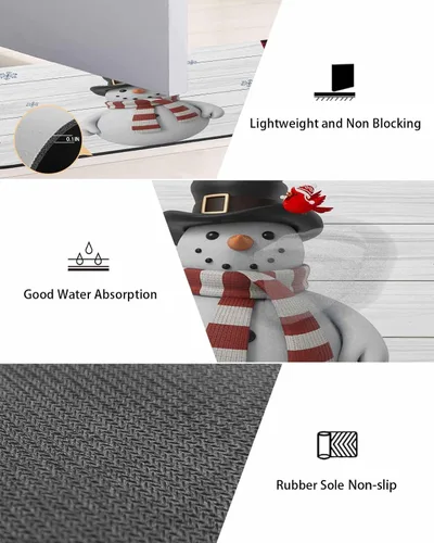 Miniatura 3 de Tapete de baño de Navidad para bañera, antideslizante, de secado rápido y absorbente, tierra de diatomeas, fregadero, dormitorio, cocina, lavable