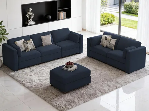 Miniatura 41 de Sofá biplaza extragrande de 83.5 pulgadas, sofás para sala de estar, sofá nube de felpilla de asiento profundo, sofá modular seccional, funda