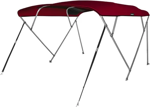 Miniatura 13 de MSC - Toldo superior de barco de 3 y 4 arcos, poliéster teñido en solución 600D, incluye 2 postes de soporte y 4 correas ajustables Verde bosque