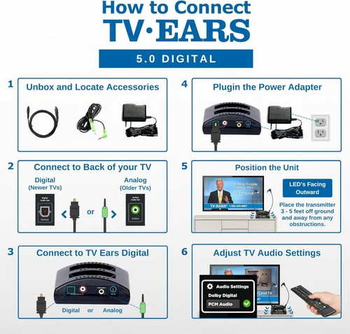 Miniatura 4 de TV Ears 5.0 Sistema de audífonos digitales. Negro