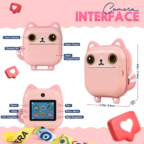 Miniatura 5 de Kit Photomaker - Cámara de impresión instantánea para niños más kit de diario DIY para niñas - 150 piezas diario y cámara para preadolescentes
