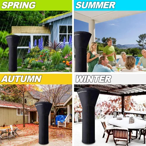 Miniatura 7 de HOXSURY Cubierta para calentador de patio, impermeable, 89 pulgadas, 420D, Oxford, resistente a la intemperie, protector de calentador de jardín al