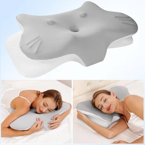 Miniatura 2 de Almohada cervical para aliviar el dolor de cuello, almohada cervical para dormir de lado, almohada ergonómica de espuma viscoelástica para dormir
