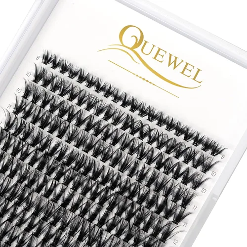 Miniatura 31 de QUEWEL Kit de extensión de pestañas DIY, racimos de pestañas 3D con 280 piezas, racimos de pestañas mixtas de 10-16 mm (30+40+50D), pinzas