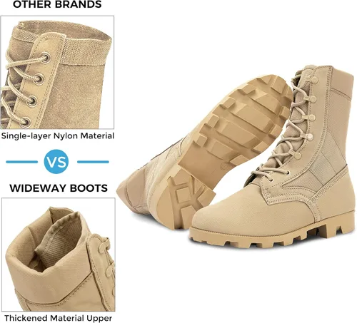 Miniatura 2 de WIDEWAY Botas tácticas del ejército para hombre botas de combate ligeras botas de selva botas de trabajo militares botas de desierto