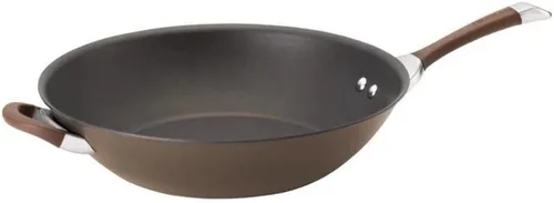 Miniatura 16 de Circulon Symmetry Sartén Wok/Salteado Antiadherente de Anodizado Duro con Mango Auxiliar - 14 Pulgadas, Negro