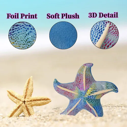 Miniatura 3 de Juguete de peluche de estrella de mar, animales marinos, animales marinos, linda decoración de habitación de playa y océano costero
