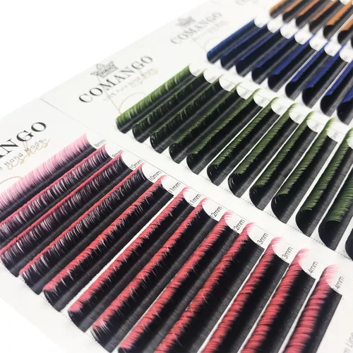 Miniatura 4 de CoMango Extensiones de pestañas de color rosa degradado, rizo D, extensiones de pestañas de color fáciles de colocar, extensiones de pestañas suaves