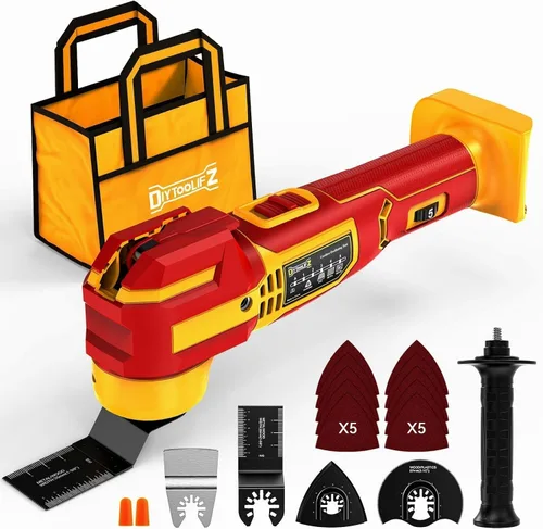 Multiherramienta oscilante inalámbrica compatible con batería DeWalt de 20 V (solo herramienta), 21000 OPM sin escobillas, ángulo de giro de 4.5°,