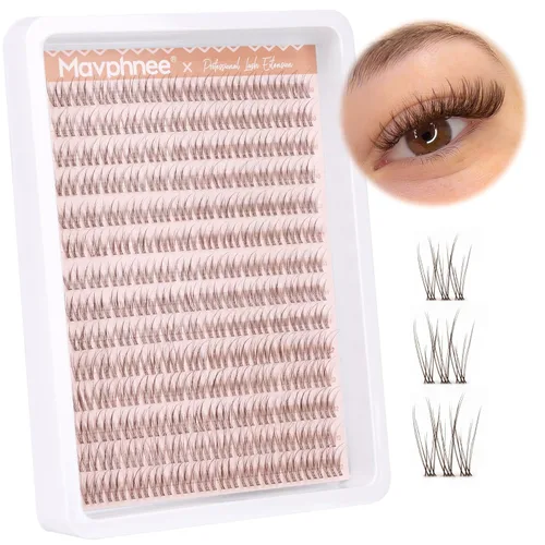 Miniatura 32 de Extensiones de pestañas en racimo naturales DIY, extensiones de pestañas en racimo con curva C, extensiones de pestañas en racimo para ojo de gato