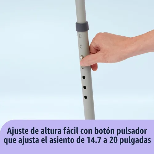 Miniatura 3 de Medline Silla Sanitaria Ajustable de Acero 3 en 1 junto a la Cama con Protección Microban, Inodoro Portátil junto a la Cama, Capacidad