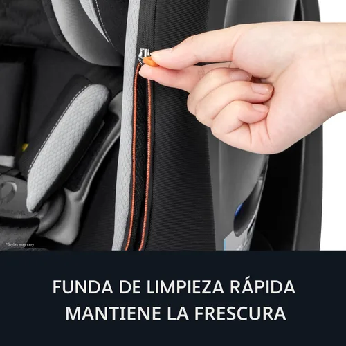 Miniatura 8 de Evenflo Revolve360 Slim 2-en-1 Asiento rotacional para auto con cubierta de limpieza rápida (Negro Salem)