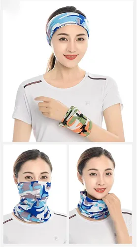Miniatura 9 de Newmoon 3 piezas de pasamontañas, bufanda de verano refrescante para el cuello, protector UV, bufanda de esquí para hombres y mujeres