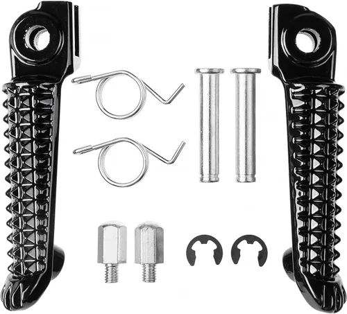 Miniatura 3 de Reposapiés delantero y trasero de motocicleta para Yamaha YZF R1 '98-2019, R6 '03-2020 (delantero+trasero, negro)