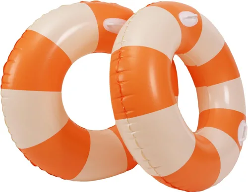 Miniatura 10 de 2PCS XL Stripe Pool Swim Ring with Handles Inflatable Pool Floats 45 Inch Water Fun Large Adult Swimming Pool Float for Beach Lake Summer Party